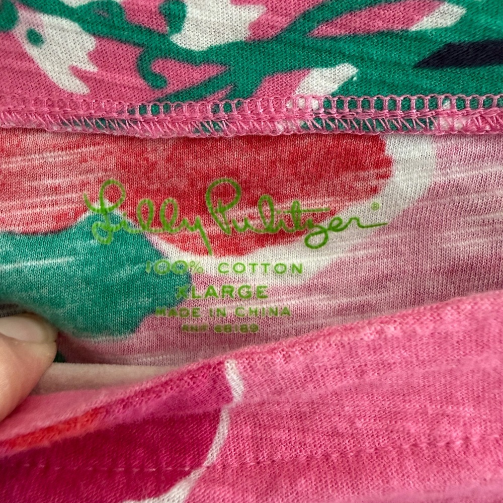 Lilly Pulitzer Floral Puff Sleeve Tee Shirt - Picture 3 of 4